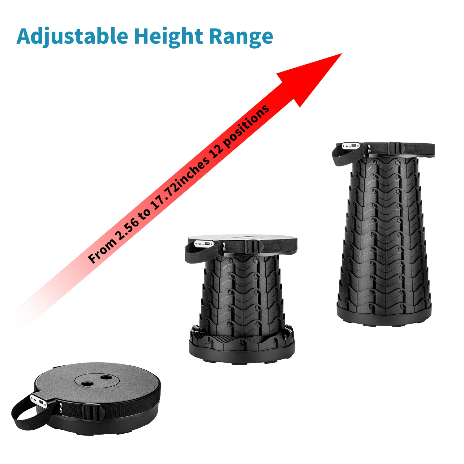 MO003- 3rd Generation Factory Wholesale Outdoor Folding Stool Telescopic Portable Foot Stool