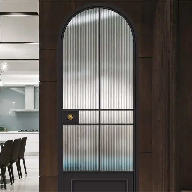 black glass french arch shaped aluminium doors sizes
