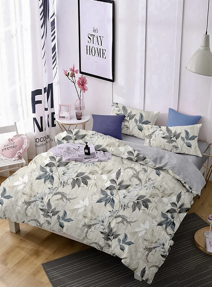 Wholesale new arrival grey floral Modern Style 100% polyester microfiber brushed  & Printed woven fabrics in rolls or bales