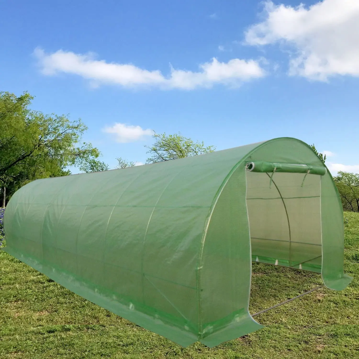 Пластиковая туннельная теплица 8x3x2 м для