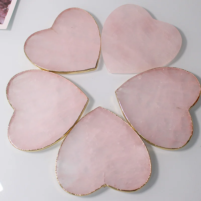 Rose Quartz Agate Coaster Crystal Stone Geode Agate Slice Coaster Lettering Crystal agate Coaster with Gold Trim