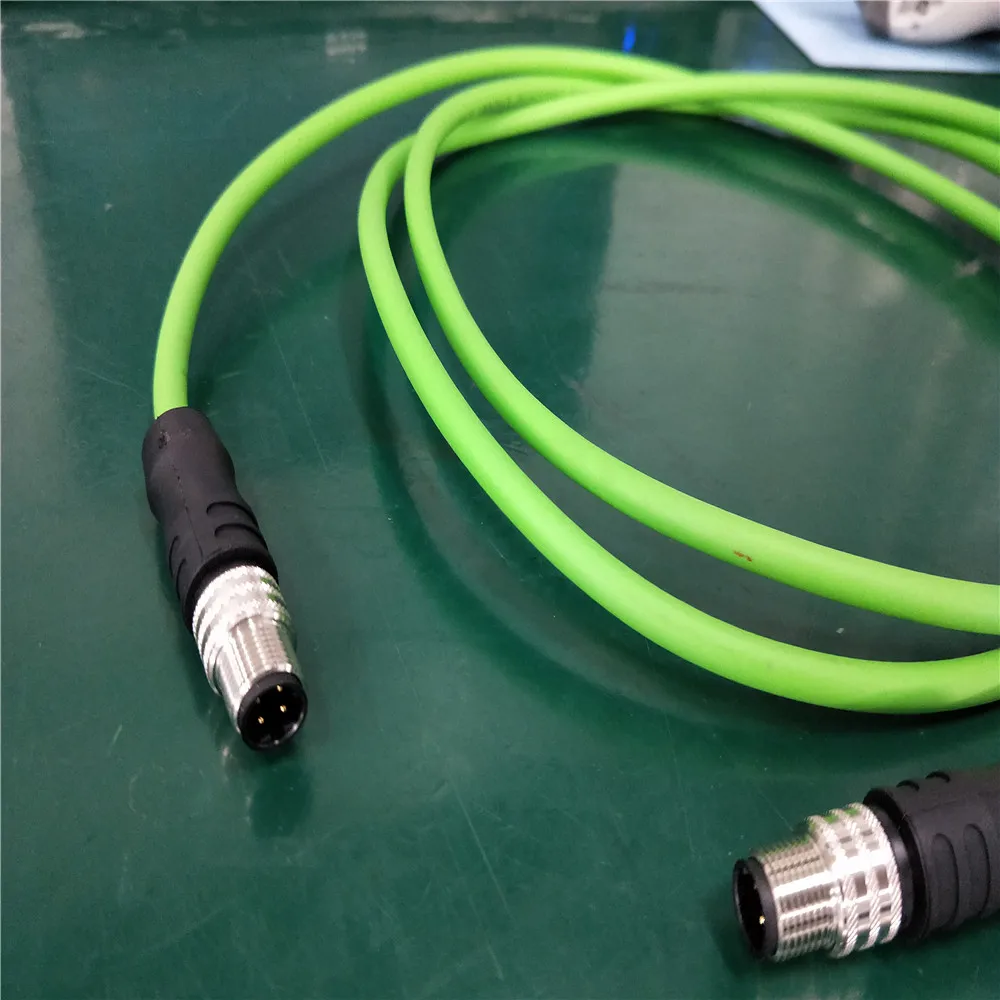 
Waterproof M12 4pins male to male industrial ethernet connector with 2m cable moduled 