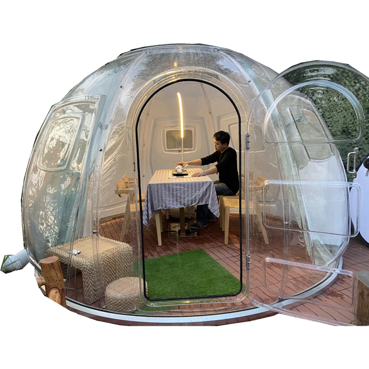 c Waterproof Transparent Pc Glass Room Camping Hotel  Glamping Garden Igloo Dome Tent Outdoor Transparent House