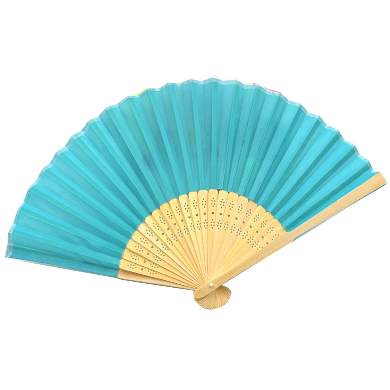 personalized  wedding favor bamboo silk folding fans with different colors available