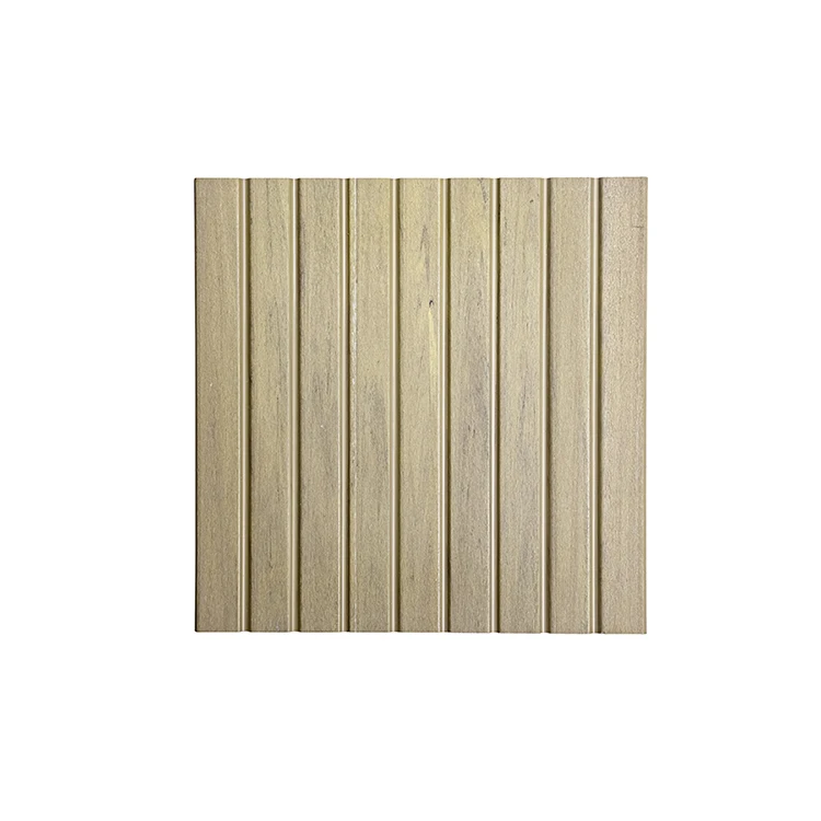 Luxury Vinyl Waterproof Outdoor Plastic Walnut Engineered Flooring WPC Fluted Cladding WPC Decking Tile