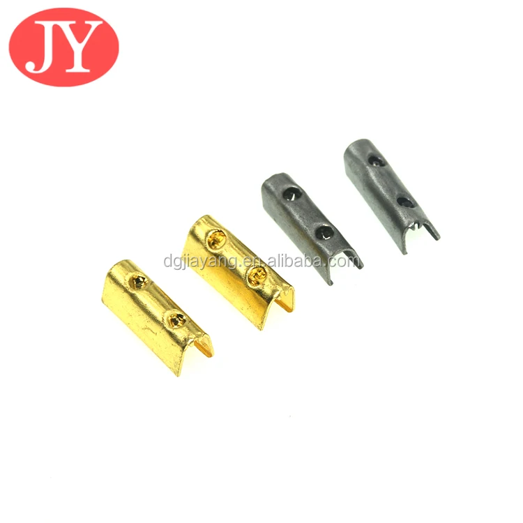 Custom U shape jogger tips head diy replacement gold color tip brass metal end cap tipping