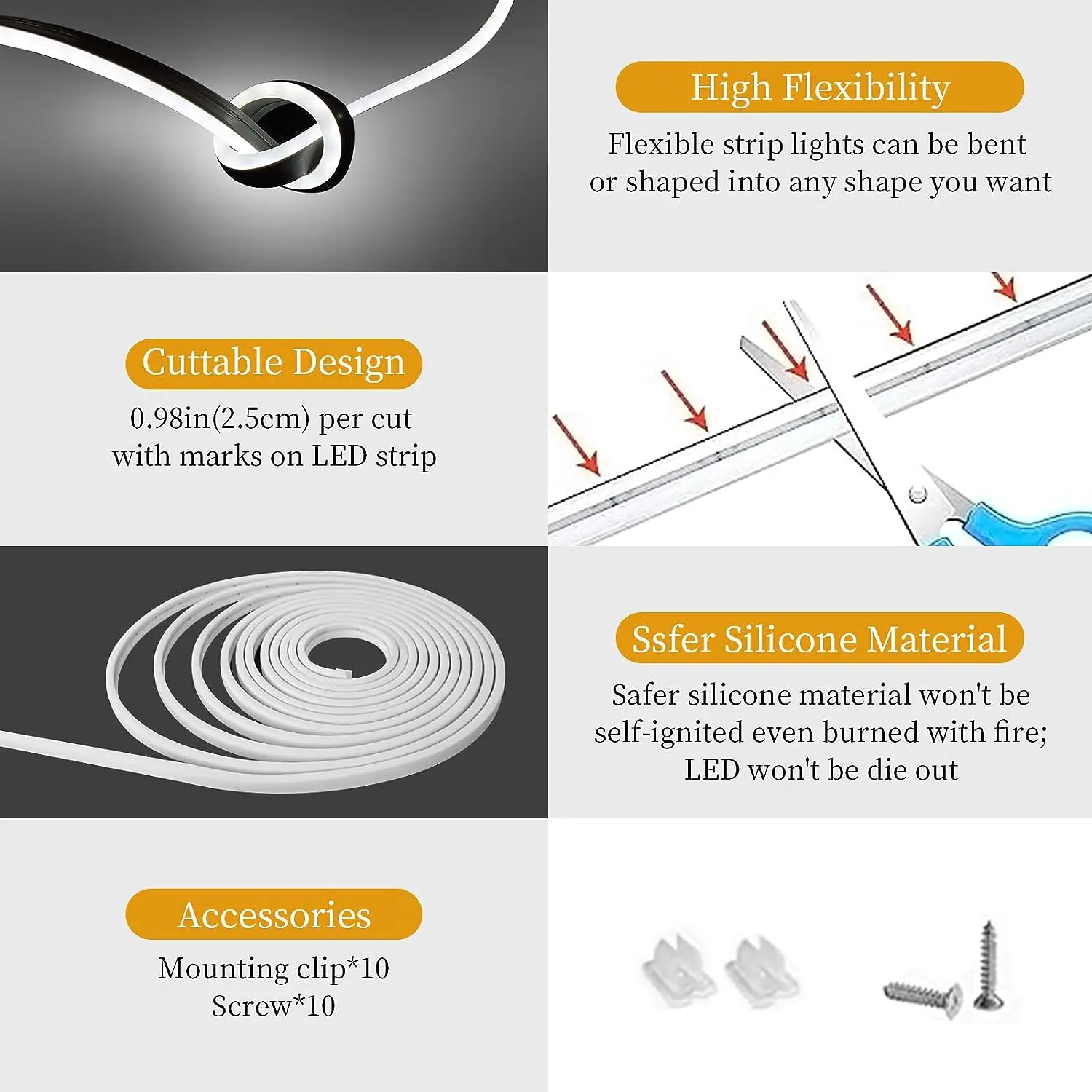 Неоновый свет 1 см 2 вырезать ПВХ кремния 5 м 50 Светодиодные гибкие неоновые полосы света для знака