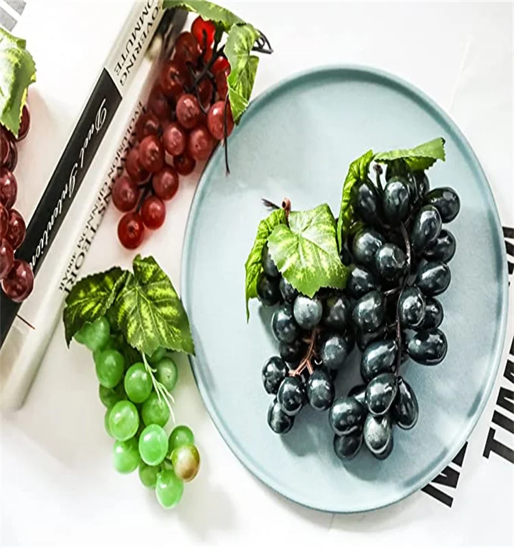 Artificial Grapes Simulation Lifelike Rubber Fake Grapes Clusters for Wedding Wine Kitchen Centerpiece Decorative