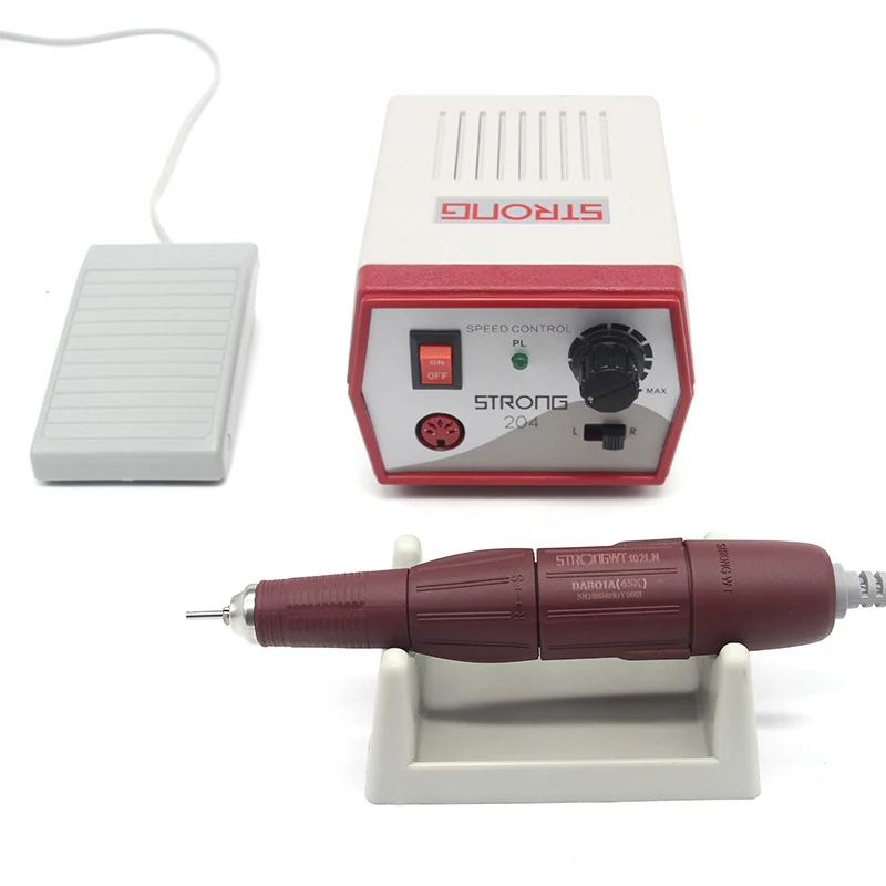 65W Strong 204 control box Nail Drill 204+102LN Milling Machine for nail File Bits Electric Manicure Set Equipment 45000RPM