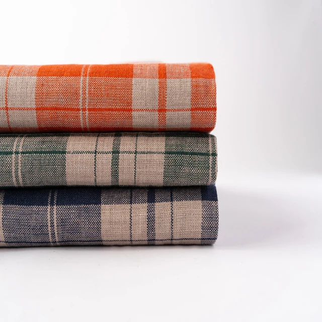  #8559 148GSM Breathable Soft Striped 100% Linen Fabric For Shirt Tablecloth In