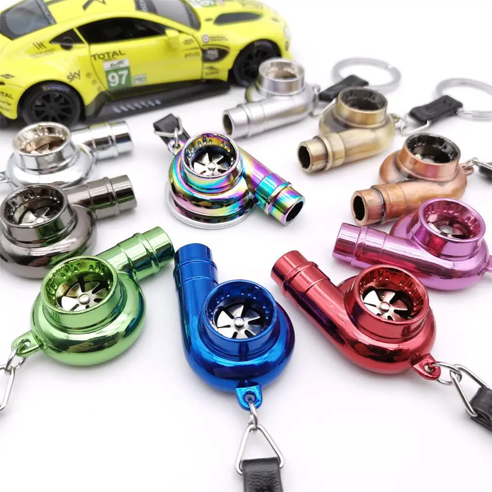 The blades will turn the turbo-charged car whistle modeling simulation alloy metal key chain pendant hot foreign trade