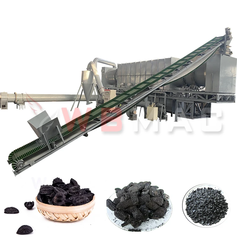 Small Horizontal Wood Airflow Carbonization Furnace Continuous environmental protection charring furnace