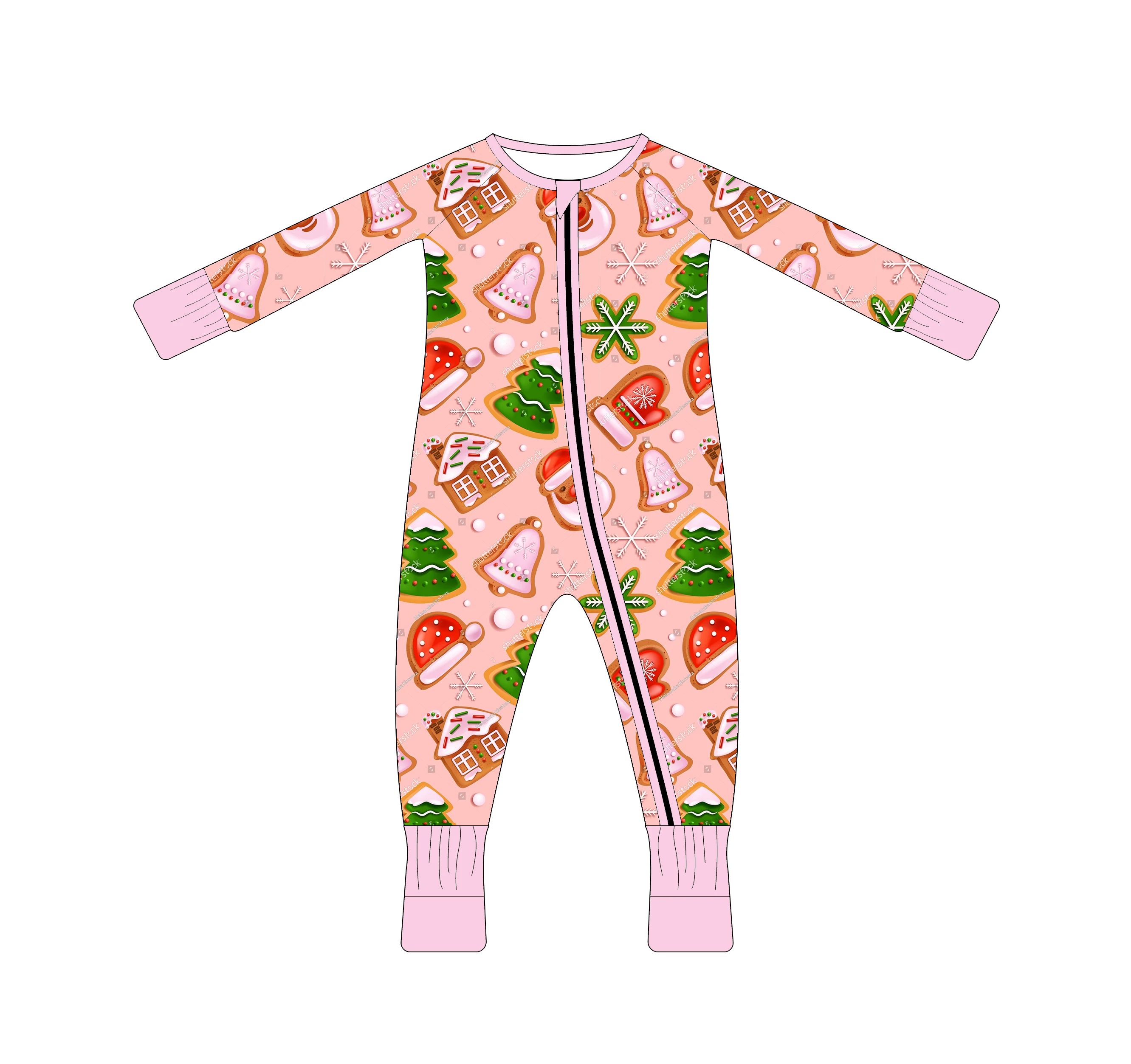 Новое поступление бамбуковые детские комбинезоны на молнии для мальчиков и девочек зимние Бамбуковая одежда Рождество