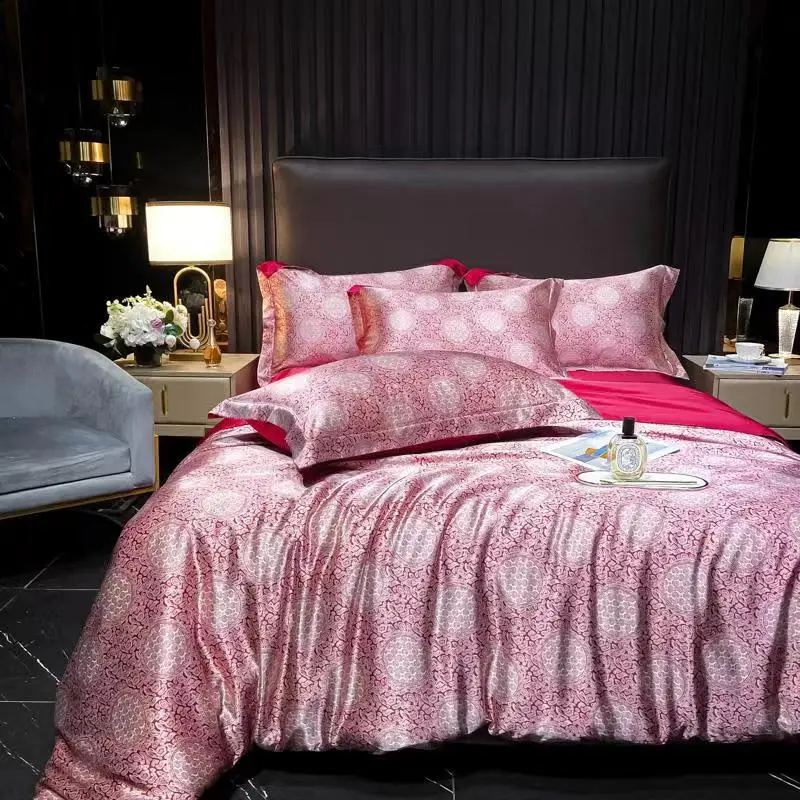 Luxury French Silk Cotton Linen Bedding  Washed Duvet Cover Set  Bedding Set with pillowcase