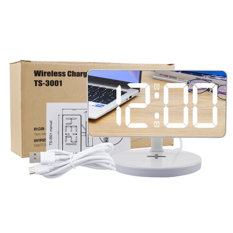 Multifunction Digital Alarm Usb With Wireless Charger Clock