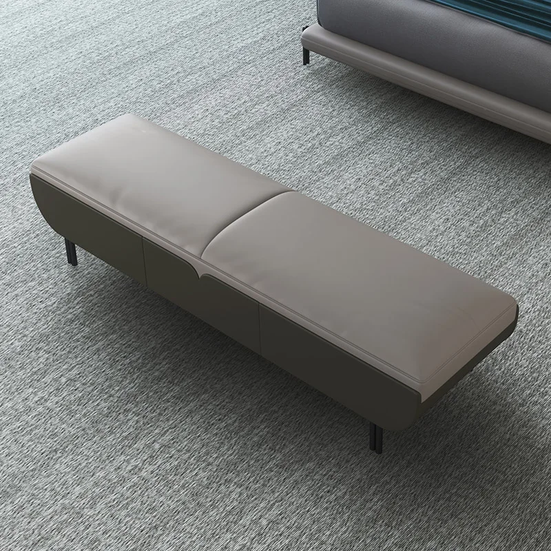 Bed end stool bedroom bed front small sofa simple modern storage shoe changing stool bedside couch leather long stool