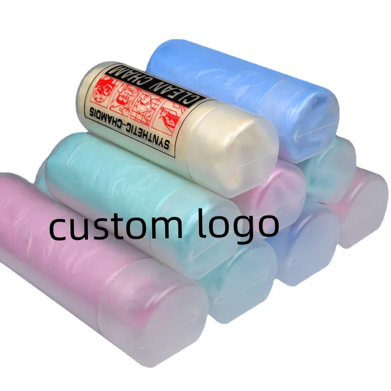 Custom Logo PVA Chamois Leather Car Wiping 64*43cm 43*32cm Car Wipes Wash Cleaning Towel