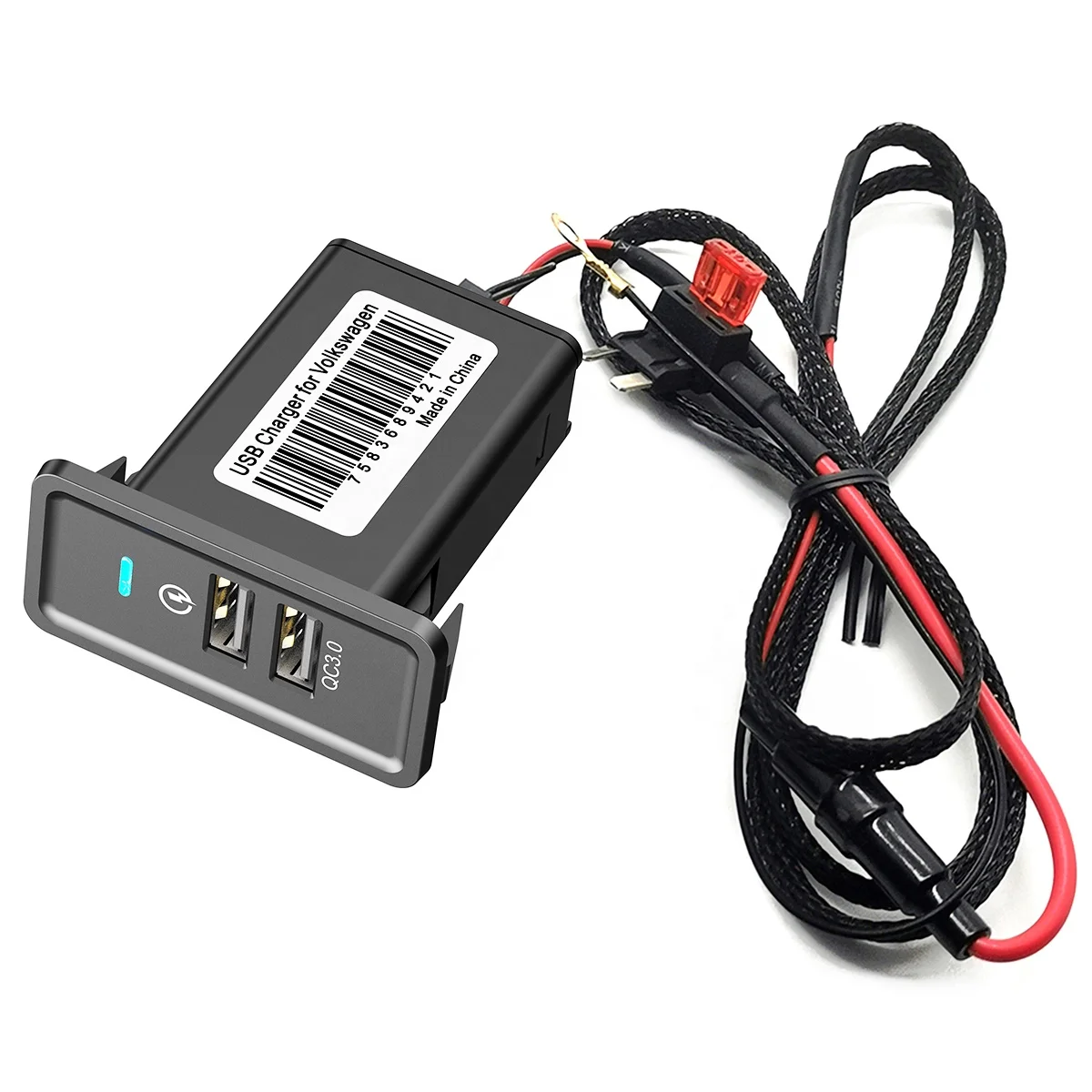 CHELINK Высокое качество двойной QC 3 0 USB зарядное устройство разъем 12-24V входное напряжение быстрое для автомобильного зарядного устройства VW GOLFT 7