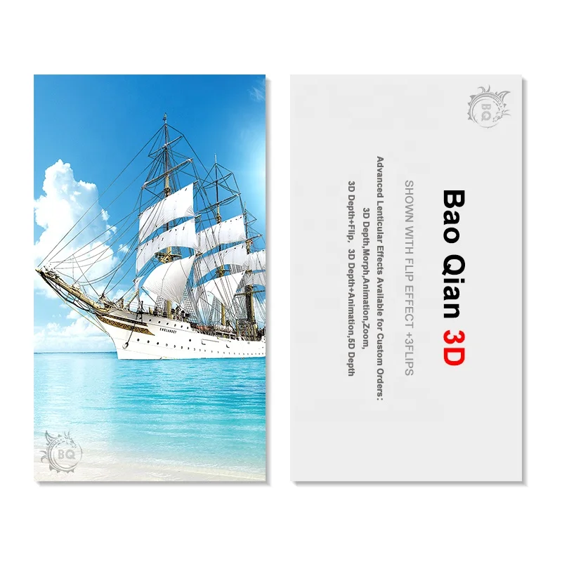 
custom 3D lenticular card 3D flip changing effect lenticular business card 