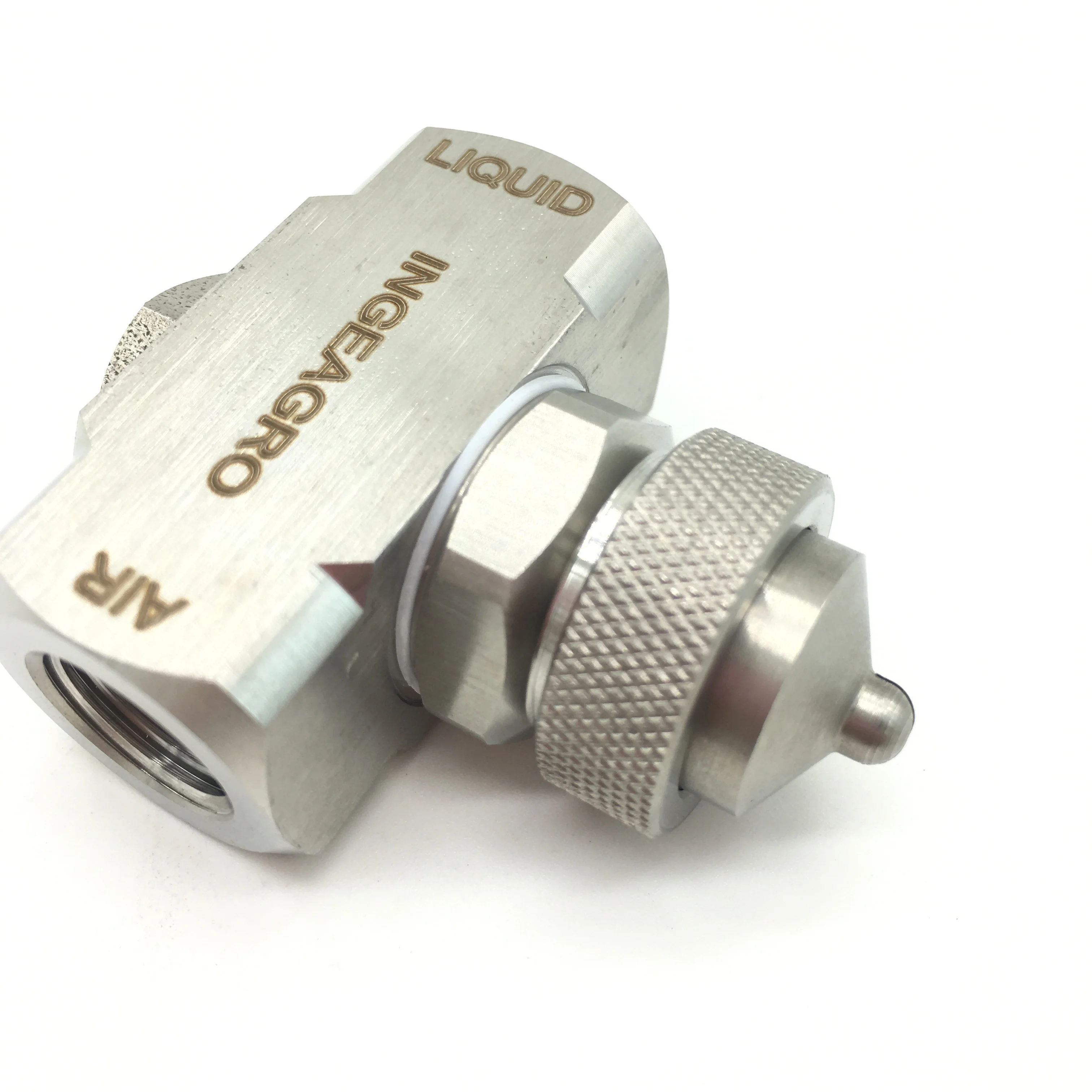 internal mixing air atomizing spray nozzle for fruits misting foggy