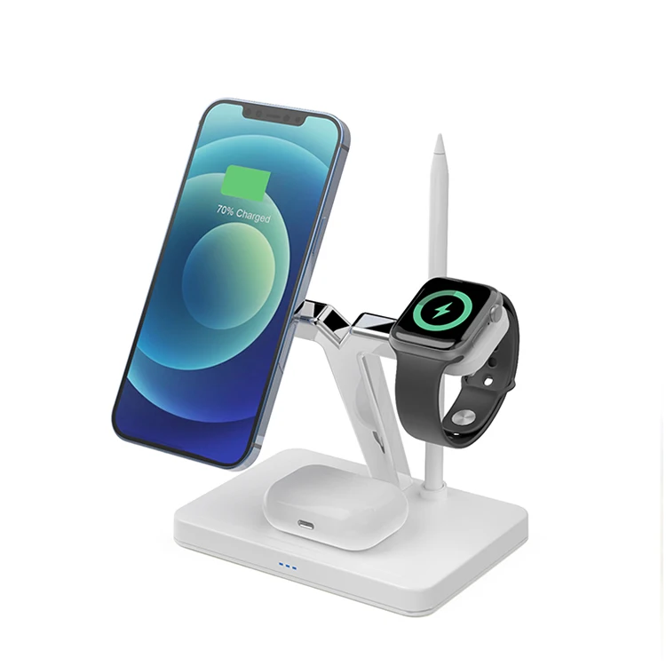 OEM оптовая продажа для iphone iwatch магнитный стол 4 в 1 3 Быстрое беспроводное зарядное устройство Qi зарядка домашнее магнитное