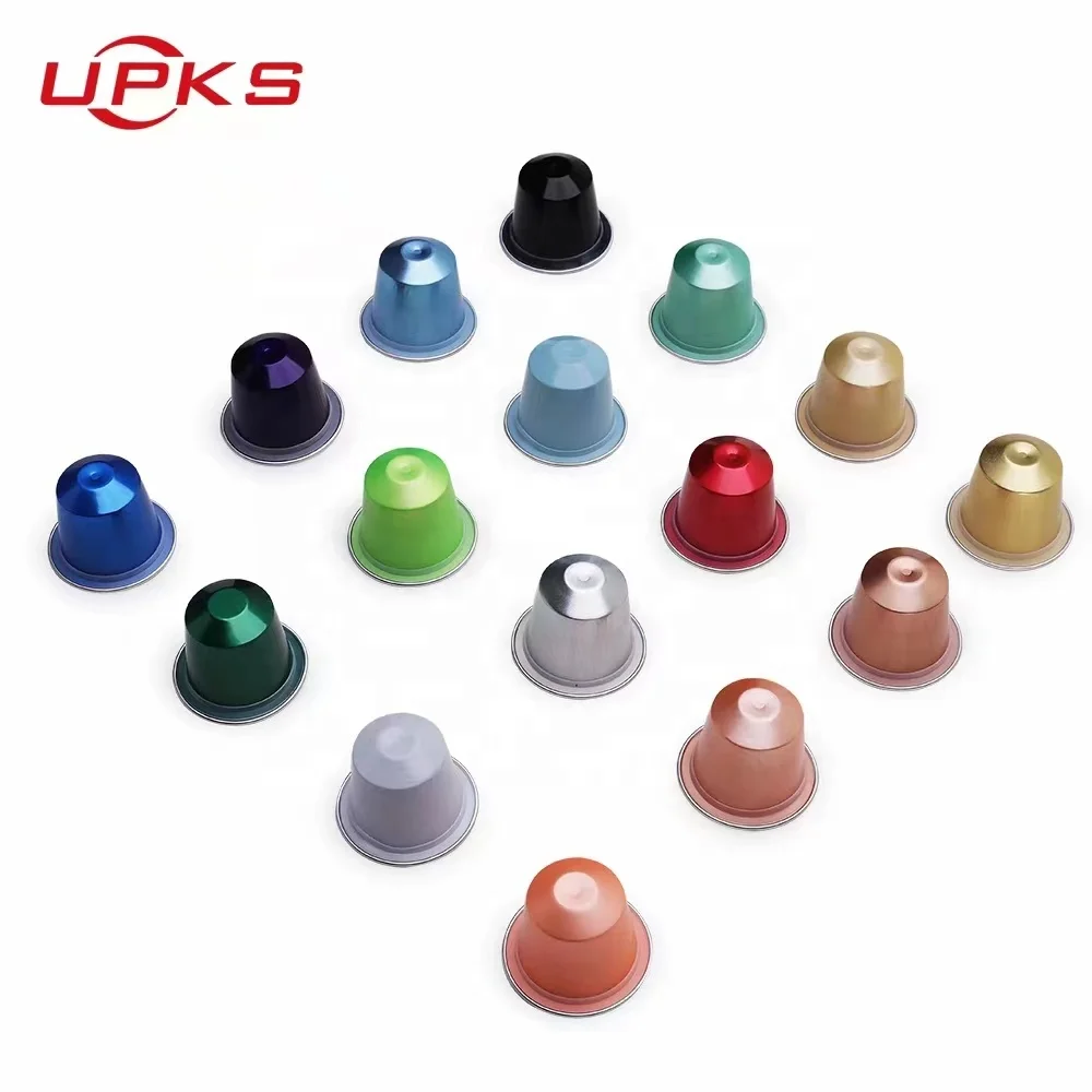 Eco-friendly aluminum foil capsule 15ml portable color empty  coffee capsule with heat seal foil lid