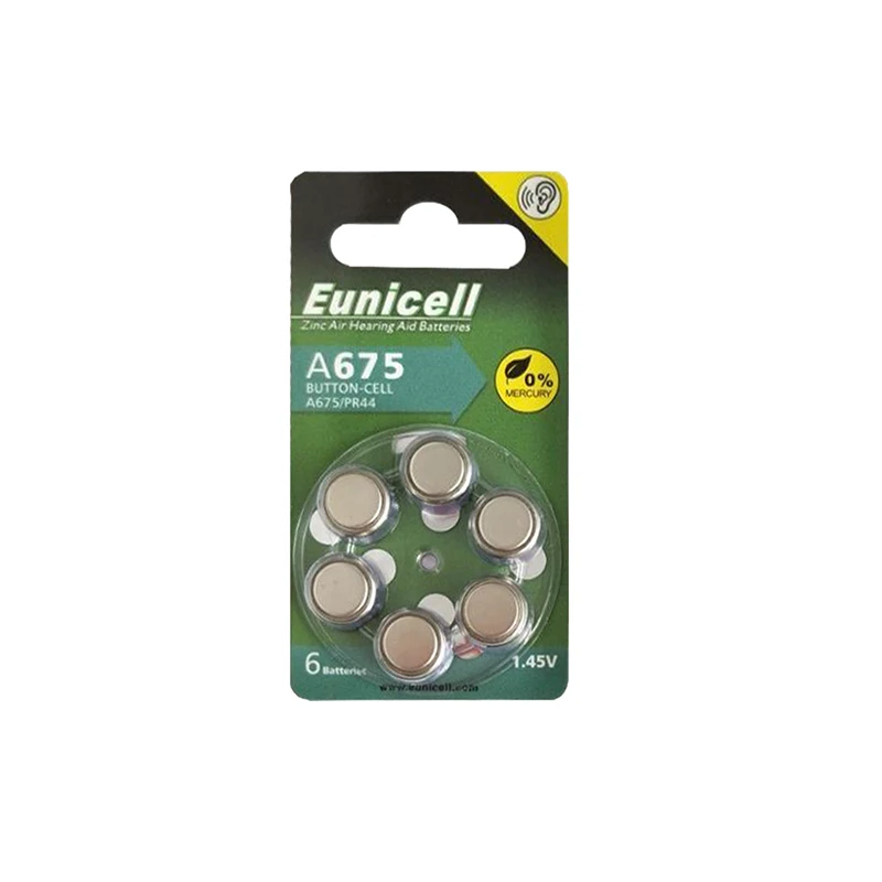 Super Eunicell  A13 PR48 1.5V Hearing Aid Battery Size 13  In Blister Card