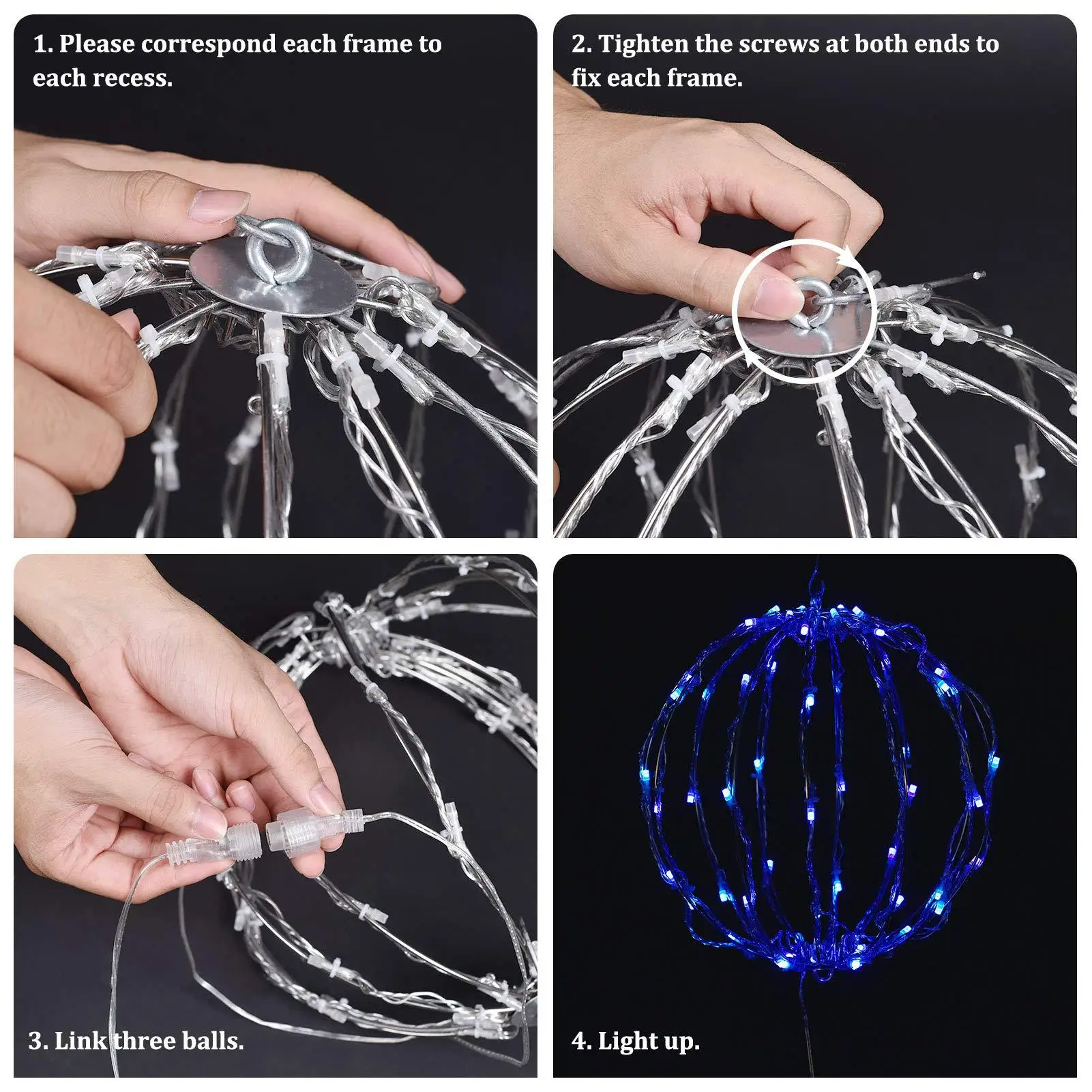 Уличное 3D украшение для улицы водонепроницаемые светодиодные рождественские фонари подвесные гигантские шары елки светодиодная 3d Сфера большой мотив