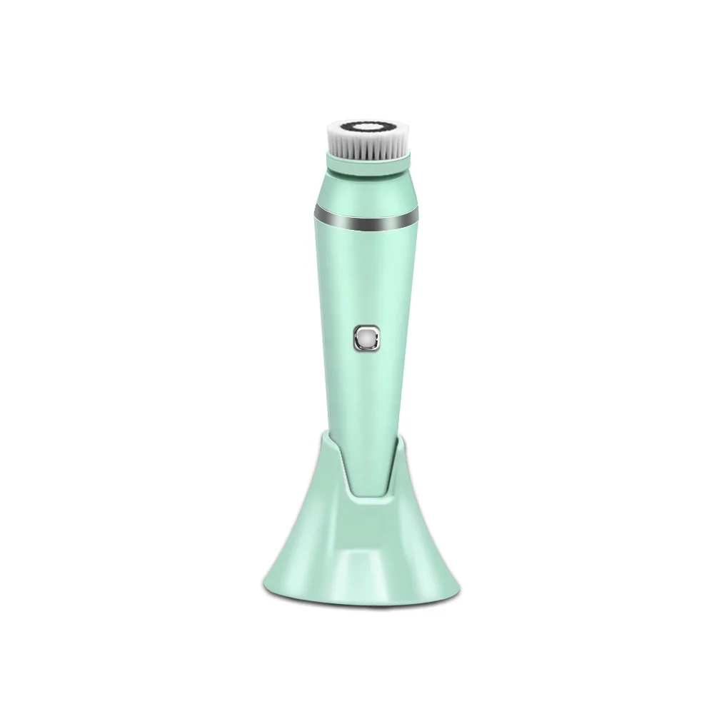 2021 New Design Portable Facial Exfoliator Electric deep cleansing 4 In 1 Wireless Multi-fuction Silicone Facial Cleansing Brush