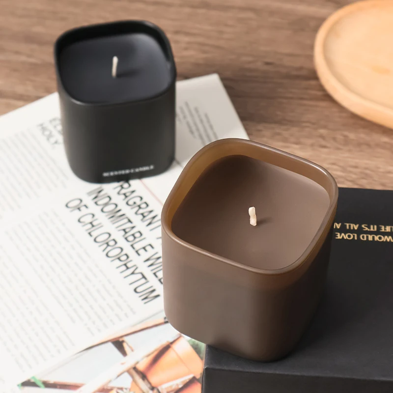 New Design Home Custom Square Small Mini Fragrance Soy Wax 3 Wick Scented Candle Gift Set