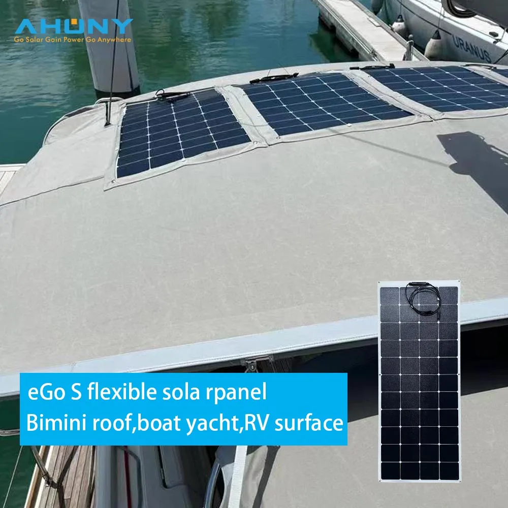 Custom panel solar flexible 170w thin light film bendable back contact sunpower cell for camping rv marine outdoor application
