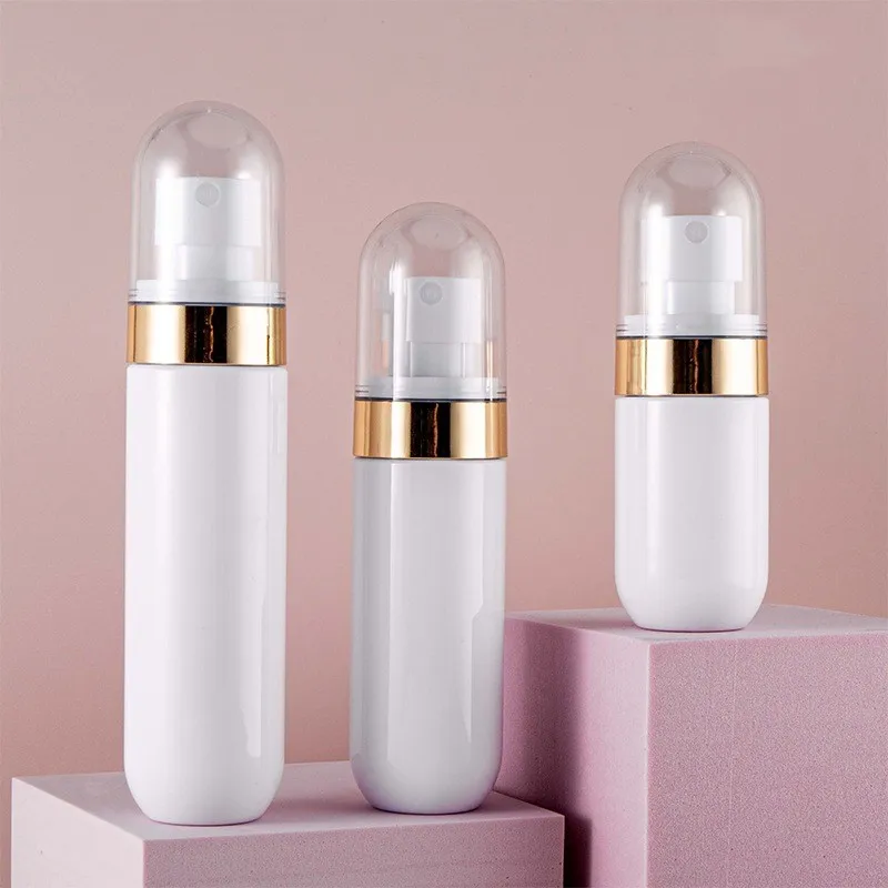 40ml 60ml 80ml Colorful PET Plastic Matte Color Pill Capsule Shaped White clear Cosmetic Spray Lotion Pump Bottles