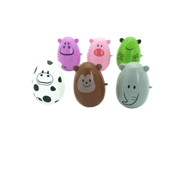 Hot sale surprise to animal plastic easter egg for children 6*4cm plastic easter egg for sale
