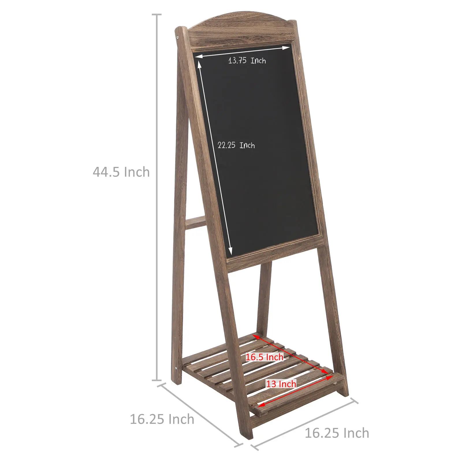 Rustic Wedding Chalkboard Signs for  Decorations A-frame Easel Chalkboard Sign with Display Shelf
