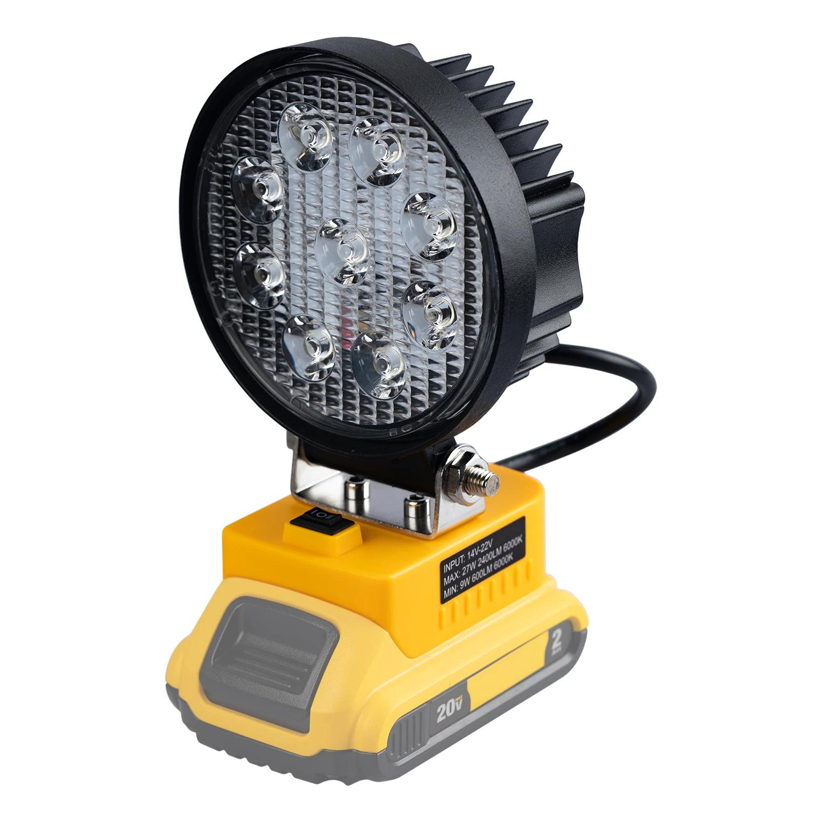 Custom made LED light for Dewalt 20v , 2nd Gen, wide beam, low voltage protection,Worklight