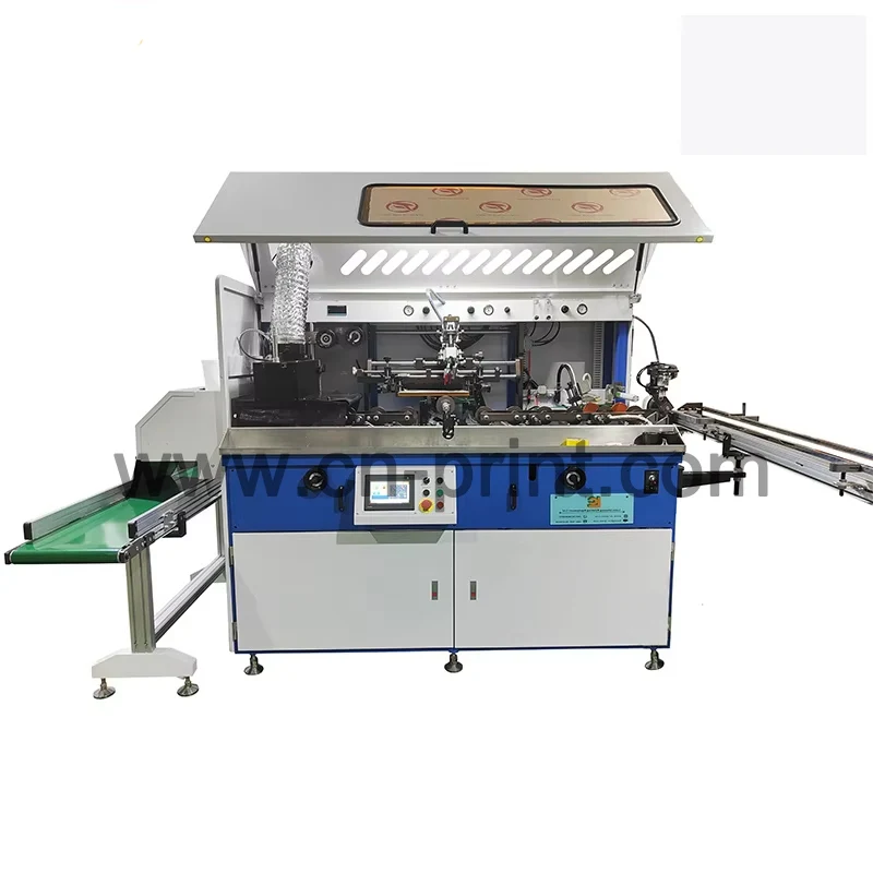 Servo Motor Plastic Cup Screen Printer with UV Curing System Automatic Single Color Plastic Container Screen Printing Machine