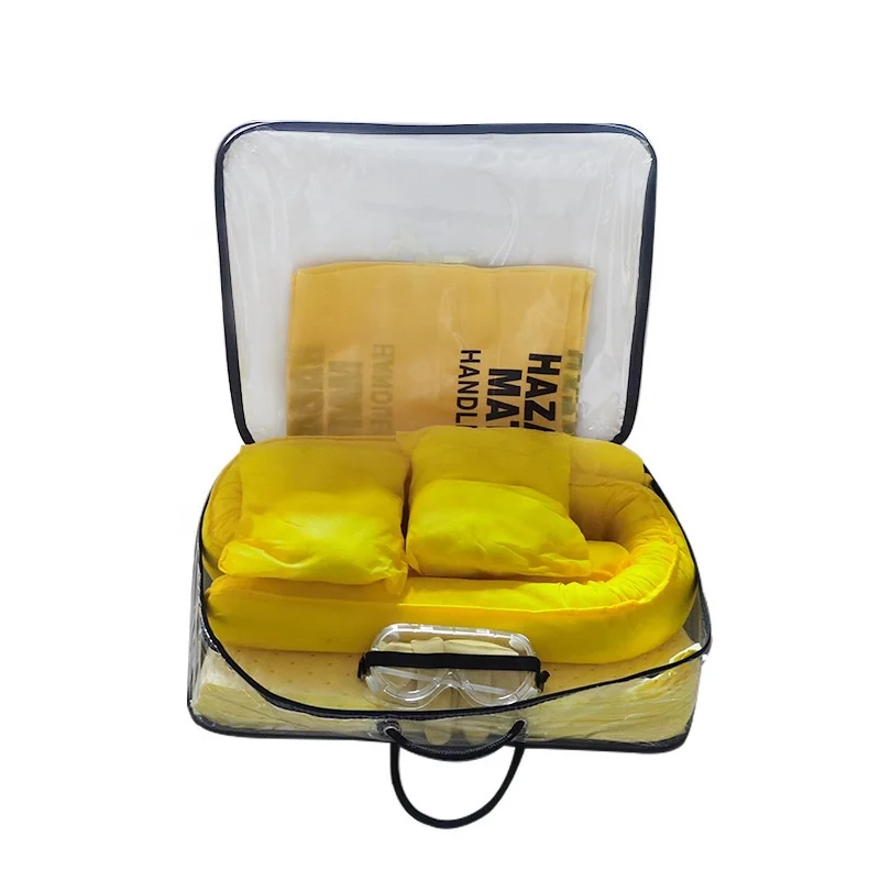 Yellow Chemical Absorbent pads spill kits 30 L capacity chemical Sorbent folded spill kit