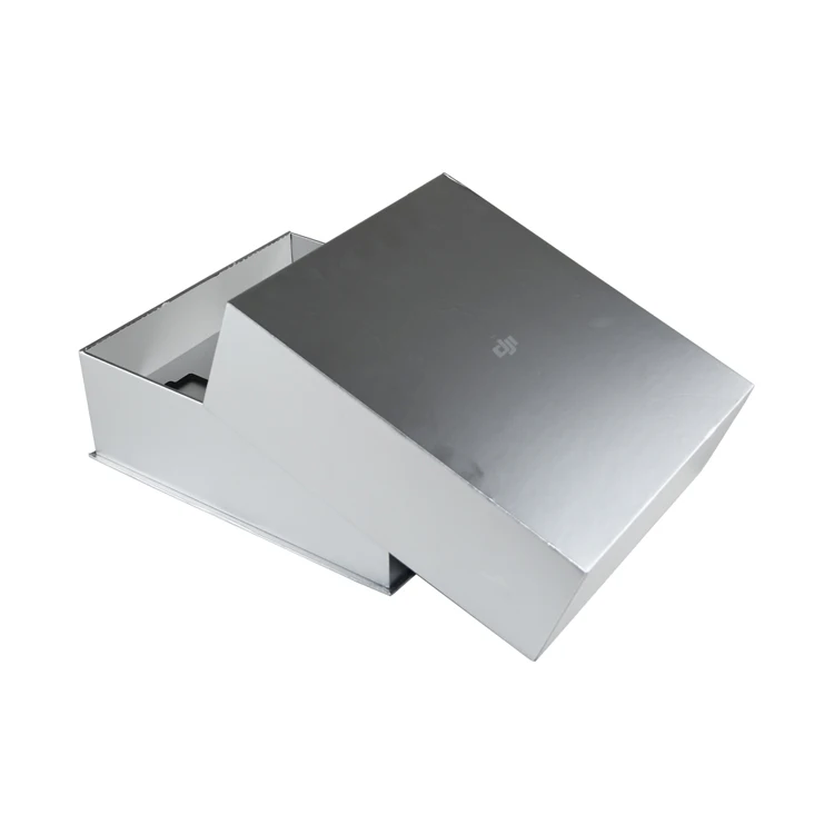 Custom logo luxury silver cardboard professional aerial drone handheld camera electronic lid and base packaging paper gift box