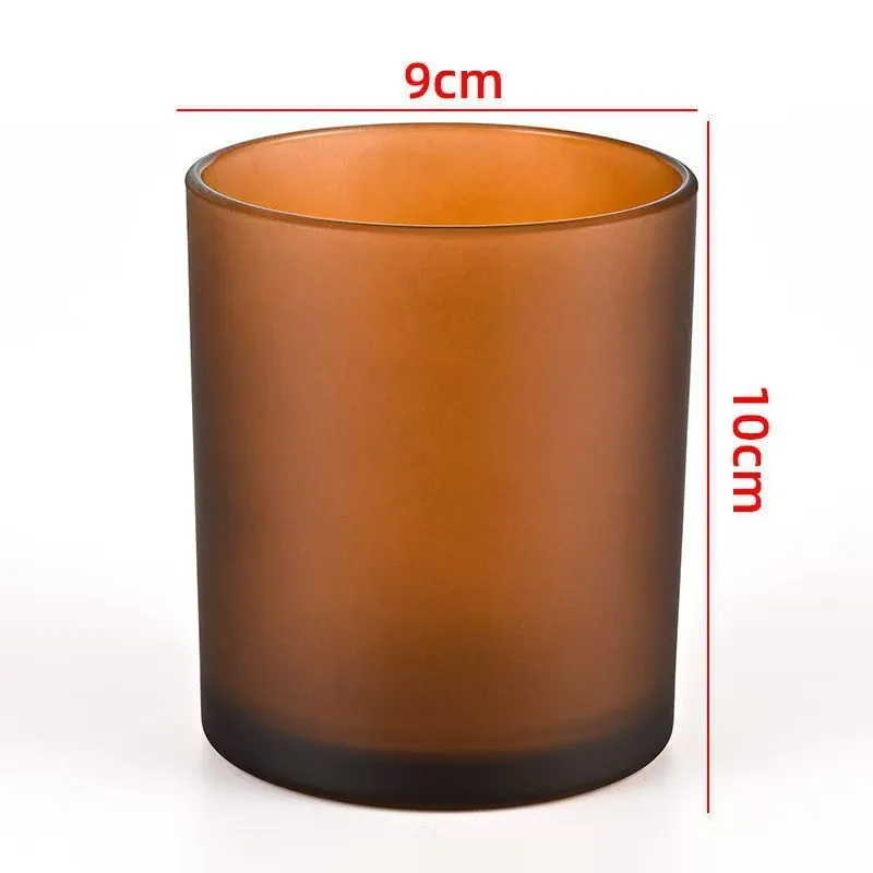 215ml 315ml 450ml 7*8.4cm 8*9cm 9*12cm round straight sided Candle glass jar with screws metal tin bamboo lid for Soy wax