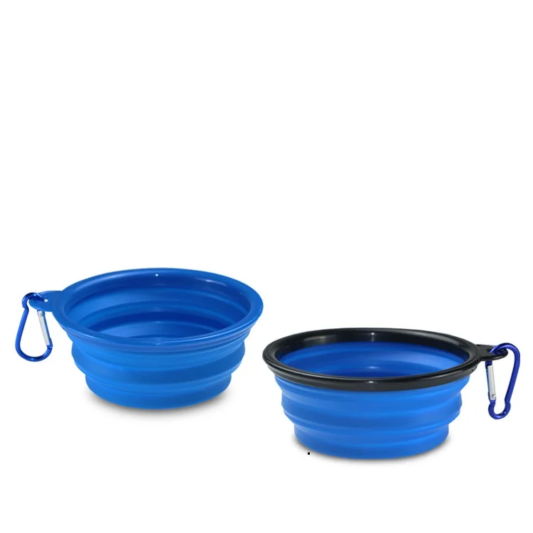 Large Collapsible Dog Bowls 12oz 34oz Travel Water Food Bowls Portable Foldable Collapse Dishes with Carabiner Clip for Travelin