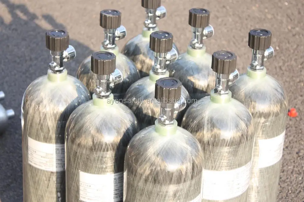 Composite Gas Cylinder Mine Industries Shock Resistance Wrapped Fiberglass CE Wholesale 3L Shanghai High Pressure Oxygen 30M Pa