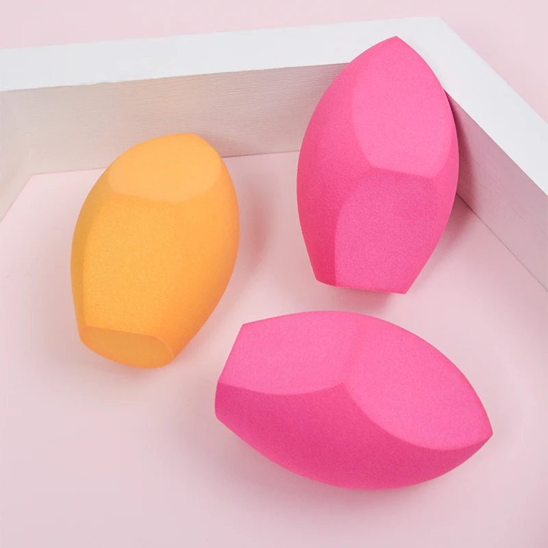 Wholesale pink beauty cosmetic cutting latex free makeup sponge blender