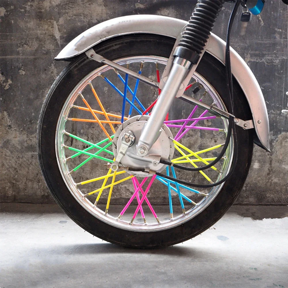 36PCS Motorcycle Accessory Wheel Rim Spoke Wrap Kit Skins Protector Cover Motocross Bicycle Bike Dirt Bike Spoke Covers
