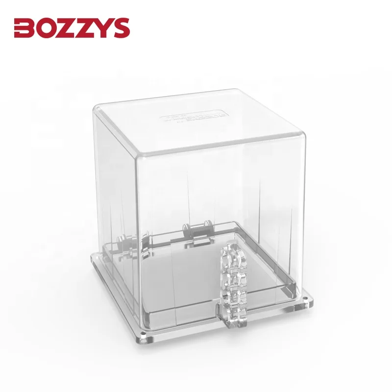 Oversized Square transparent Transparent Plastic e-stop push button lockout Electric button lockout protection cover
