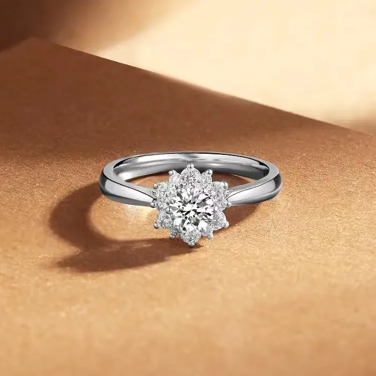 18k Real Diamond Wedding Ring 0.3-0.5 Carat Engagement Ring Lab Solitaire Diamond Ring