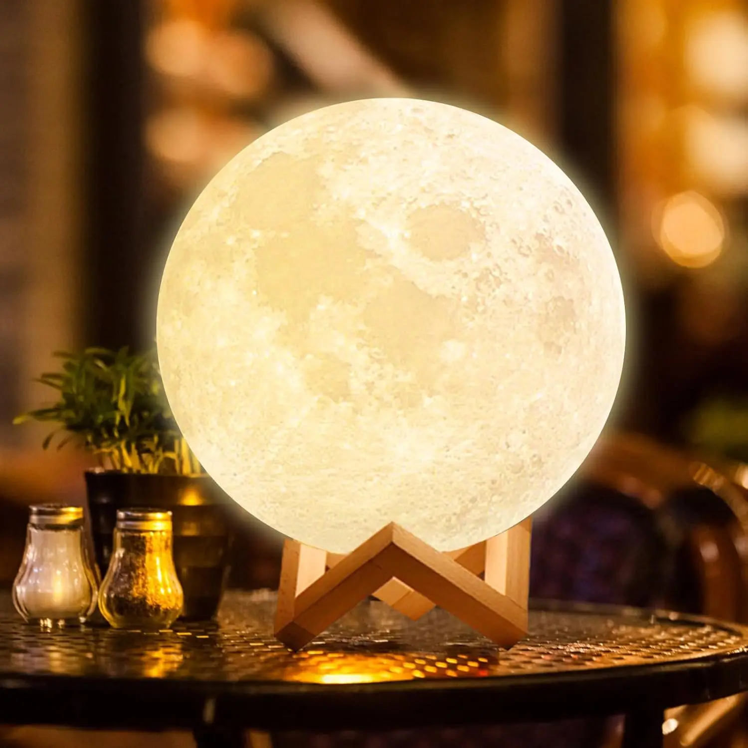 TSINYE Rechargeable Dimmable Touch&Remote 16 Colors 3D Magical Globe Ball Moon Night Light Decor light for Birthday Home Decor