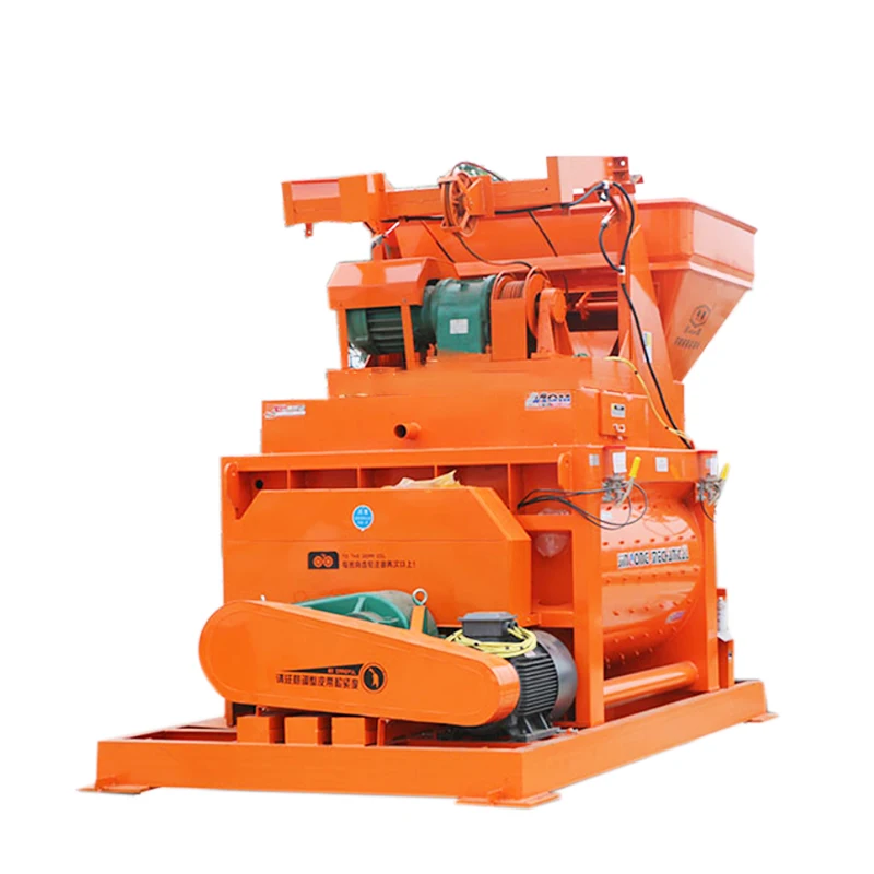 Construction equipment automatic twin shaft forced electric JS concrete mixer machine with lift hopper