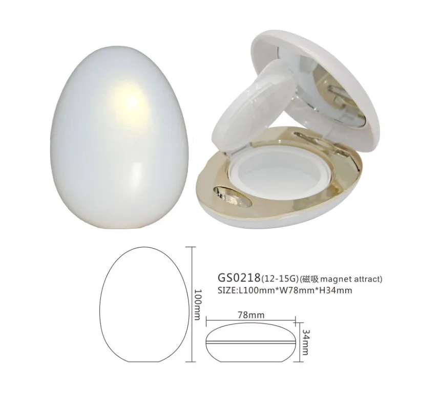 
Egg shaped plastic empty cosmetic case bb air cushion box 