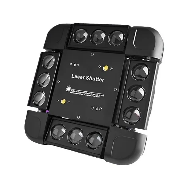 12pcs *10W DMX512 Stage Moving Head Lights Rgbw 4 In 1 Laser Strobe Light For Disco