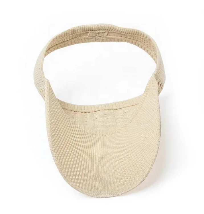 Korean version big brim Fashion knitting Golf Visor Outdoor sunshade Knitted Hollow baseball empty Top Sun Hat